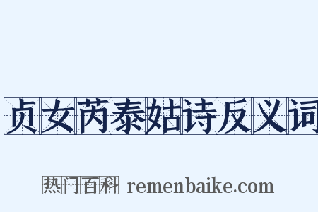 贞女芮泰姑诗反义词是什么意思的图片